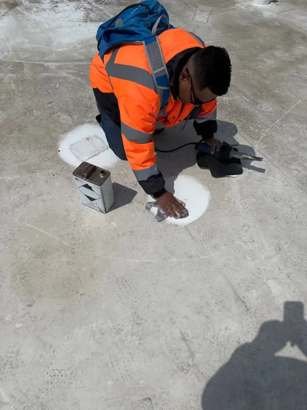 Tarping and dry-in on a Windfall commercial roof