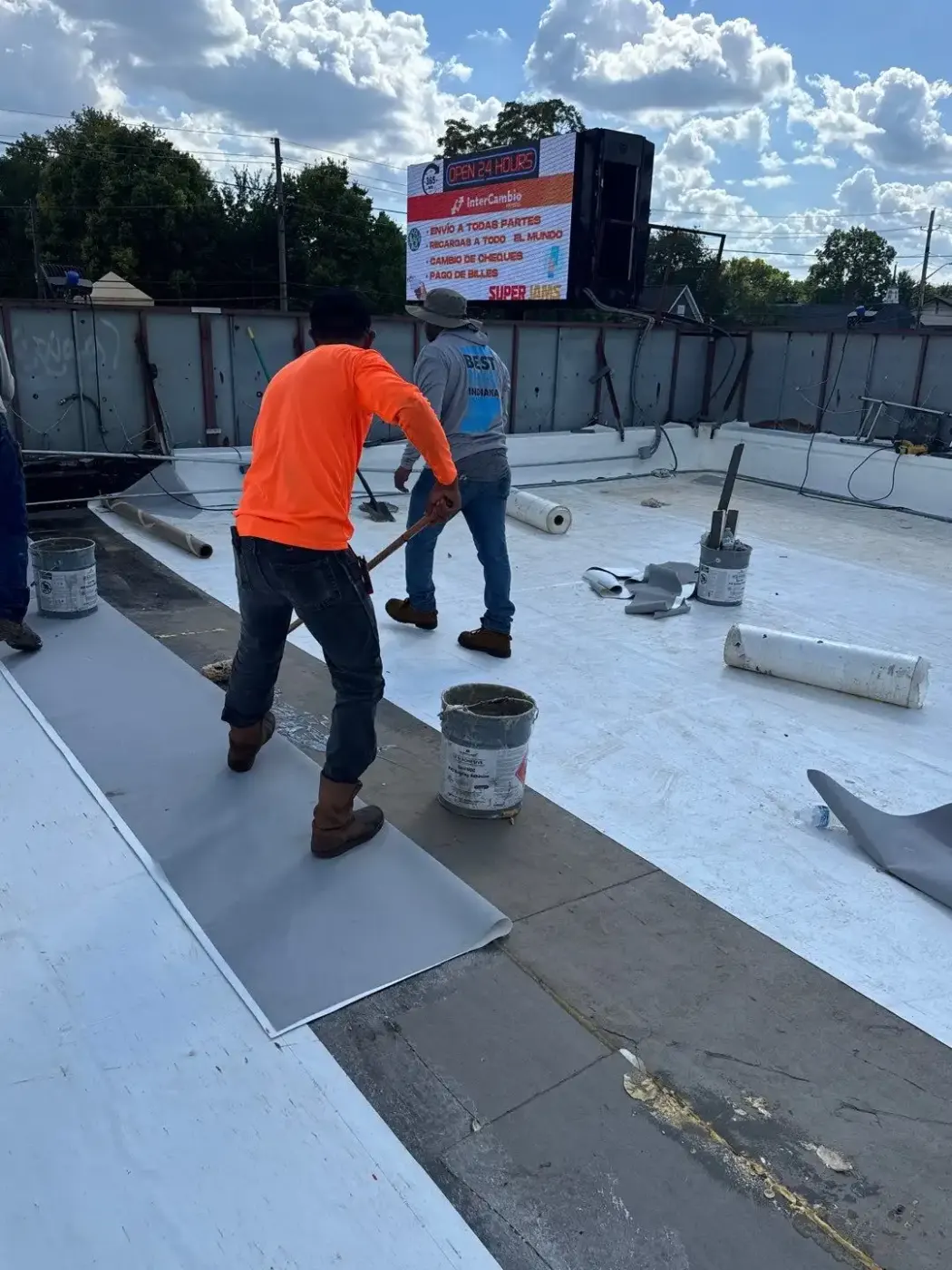 Commercial roof inspection documented in Windfall